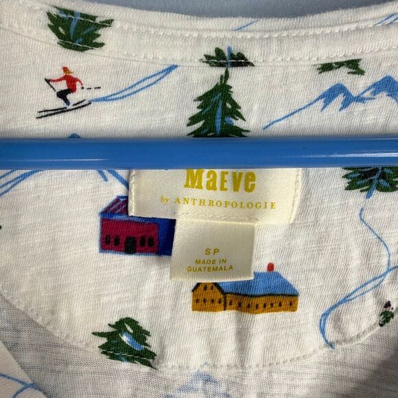 Anthropologie Maeve Marisol Blouse Small Ski theme - Picture 2 of 7